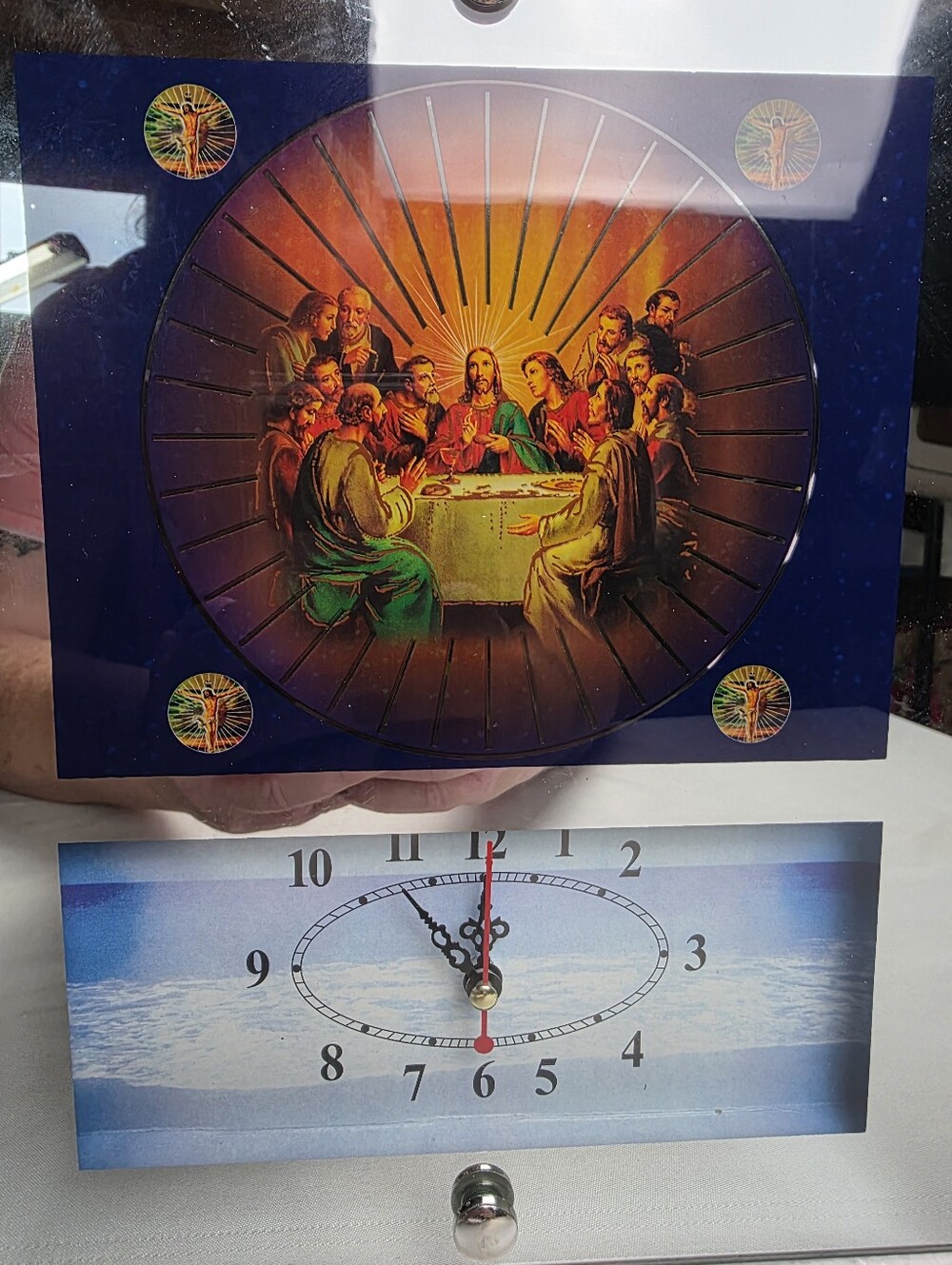 Vintage Eleco Last Supper Wall Clock 3D Holographic W/Box
